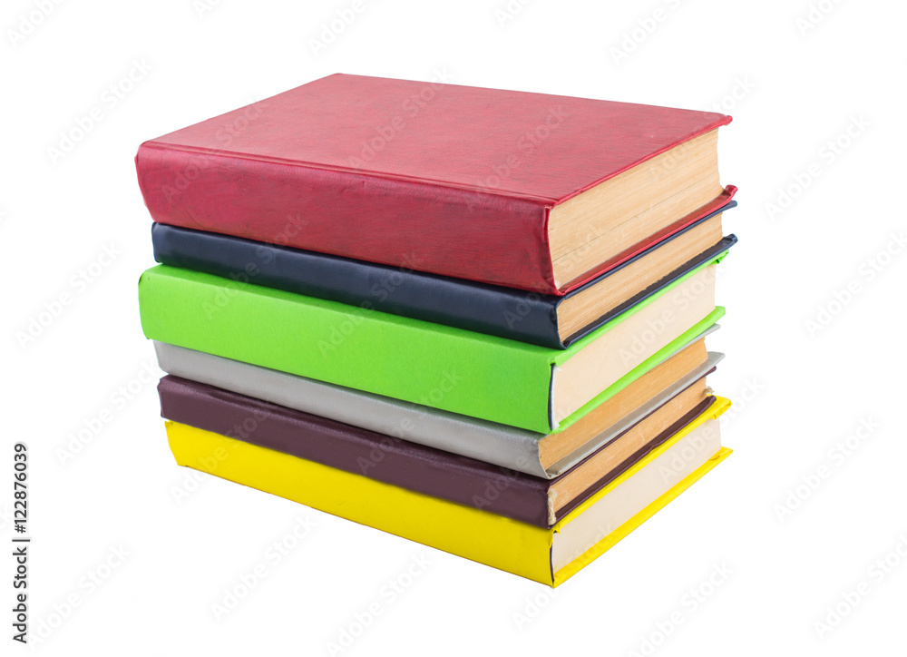 stack of multicolored books. on white, isolated background. stack of multicolored books. on white, isolated background.