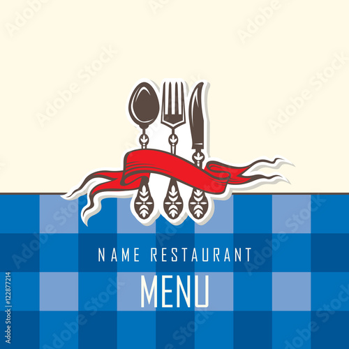 restaurant menu design with fork, spoon and knife