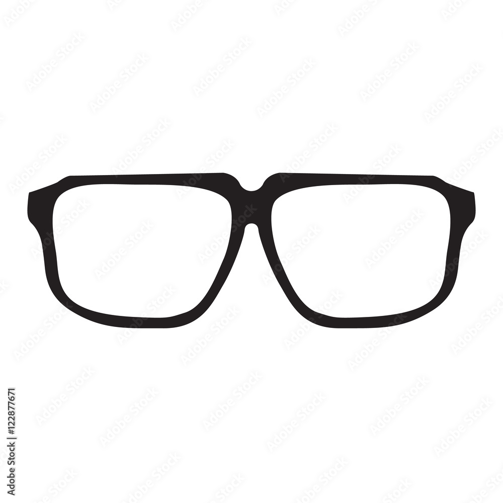 Fototapeta premium Hipster Glasses Icon. Unisex glasses black. Vector illustration