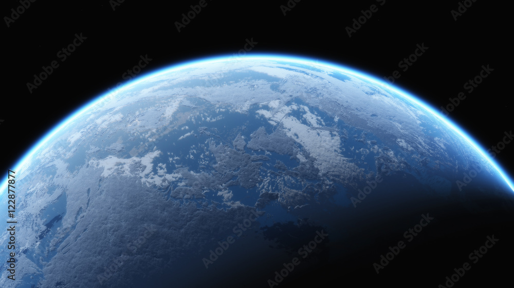 Earth glow in space