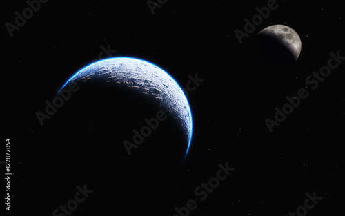 Earth and moon