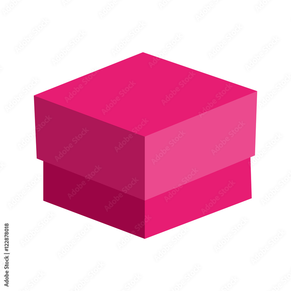 Fototapeta premium cardboard gift box pink vector illustration