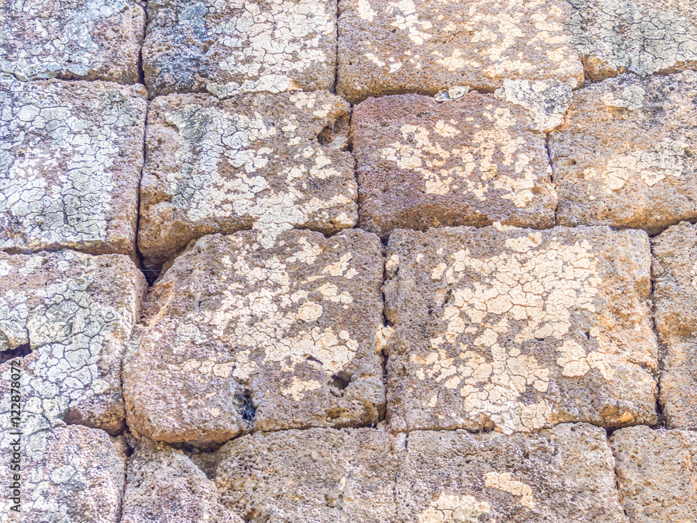 Fototapeta premium Abstract grid tiles rock pattern floor