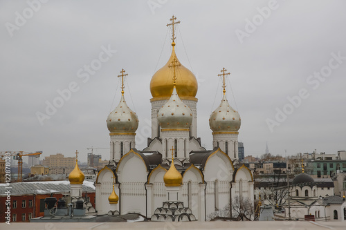 A picture of an Orthodox cathedral with gold domes