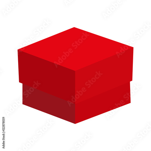 cardboard gift box red vector illustration