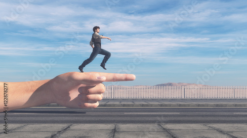 Canvas Print Man running in the direction