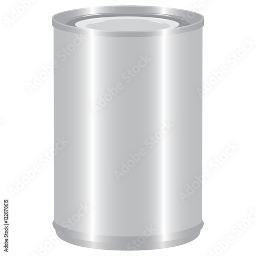 aluminium tincan cylinder realistic isolated vector illustration