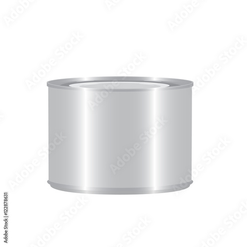 small aluminium tincan cylinder realistic isolated vector illustration