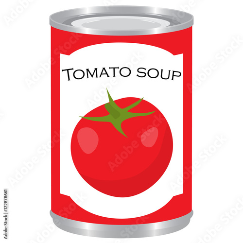 canned tomato soup relistic isolated vector illustration