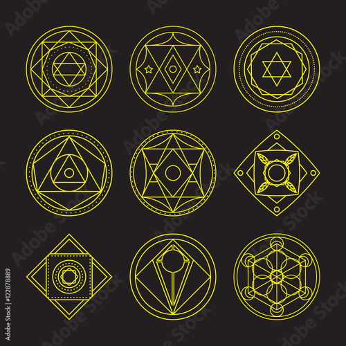 Alchemical round vector set.