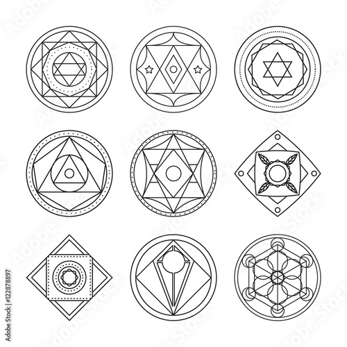 Alchemical round vector set.