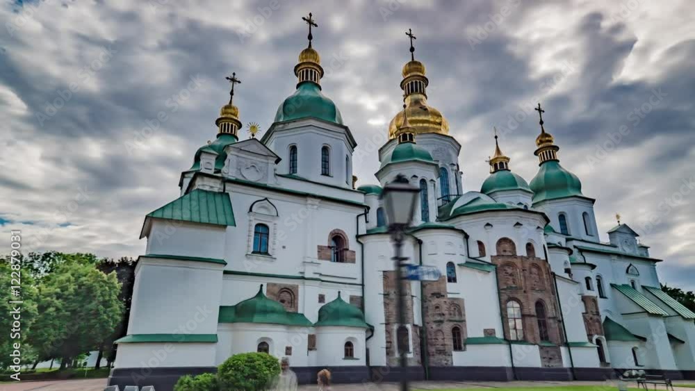 Kiev Motion Timelapse, Kiev Sophia Cathedral Kiev Motion Timelapse, Kiev Sophia Cathedral