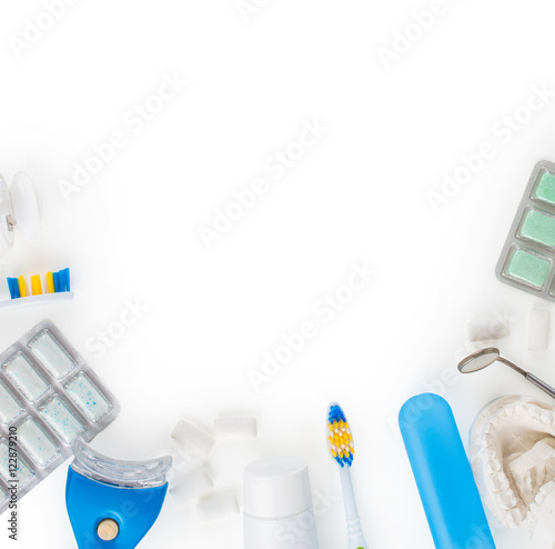 Dental hygiene set. Oral care and dental