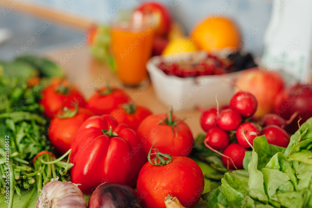 Vegetables on the kitchen table. Vegetables on the kitchen table.