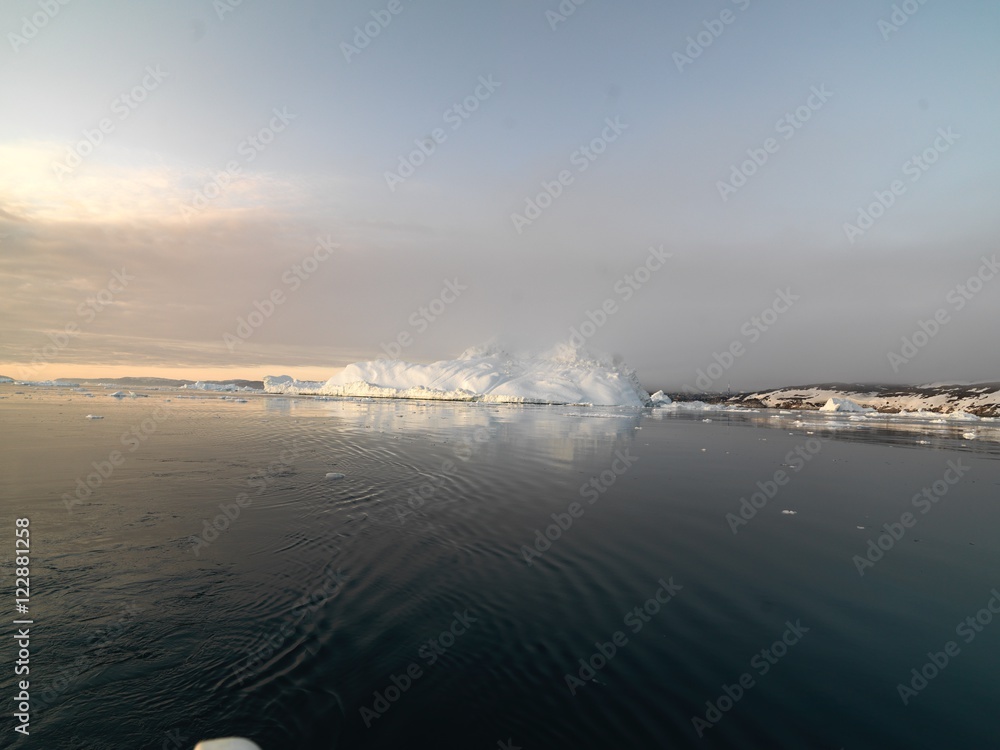 Fototapeta premium huge icebergs are on the arctic ocean in Greenland