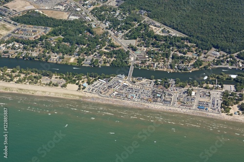 aerial view of the south eastern Georgian Bay, above Wasaga Beach , Ontario Canada  photo