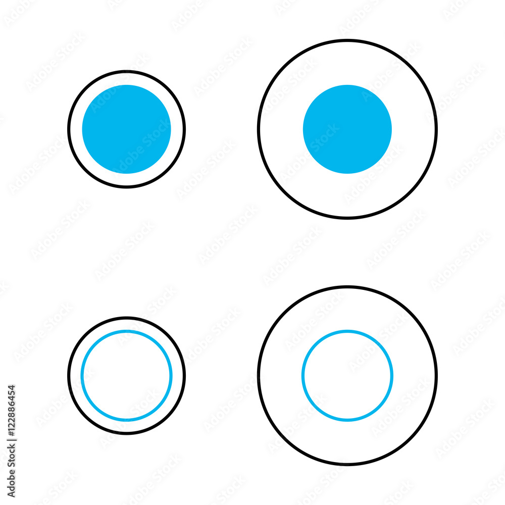 Delboeuf optical illusion of relative size perception. The blue circles are the same size and