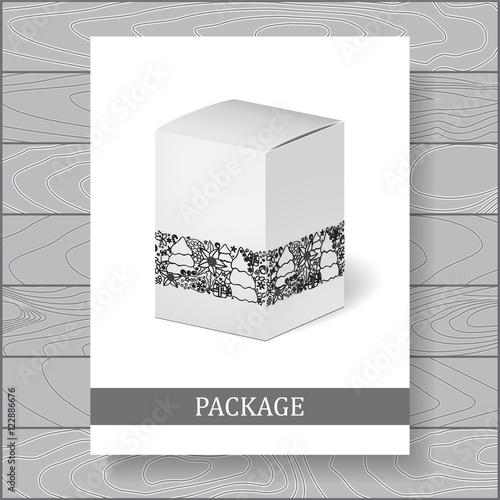  cardboard package. isolated box on the wood background. mock up