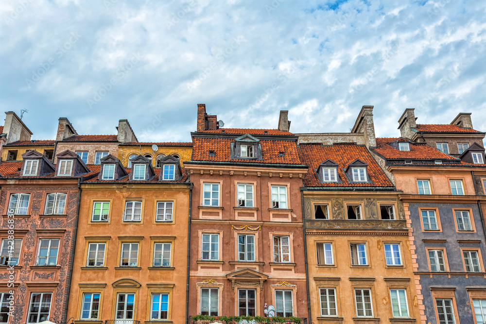 Image of colorful old houses in Warsaw Image of colorful old houses in Warsaw