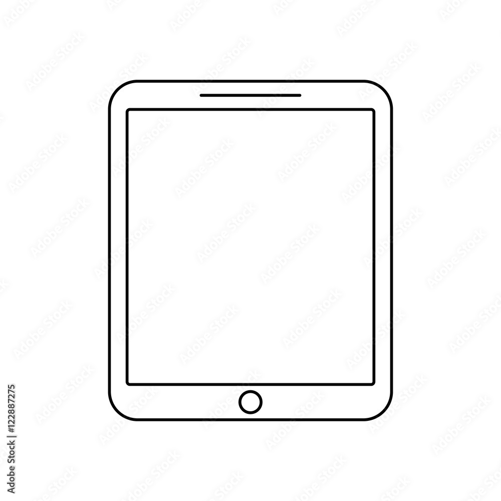 Tablet outline icon. Linear vector illustration Tablet outline icon. Linear vector illustration