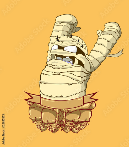 Mummy vector and illustration. Monster in Halloween night
