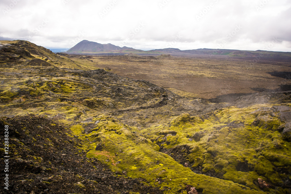 Volcanic Landscape around Mount Krafla in Iceland.