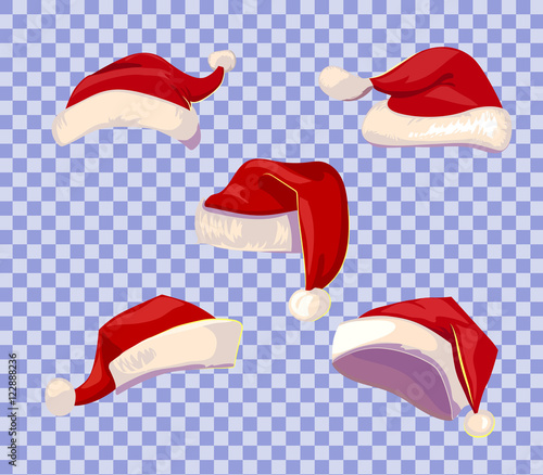 Cartoone Santa hats set