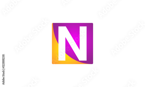N letters background colour box