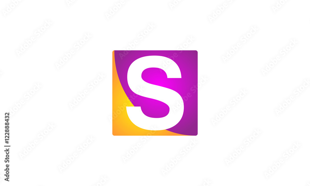 S letters background colour box S letters background colour box