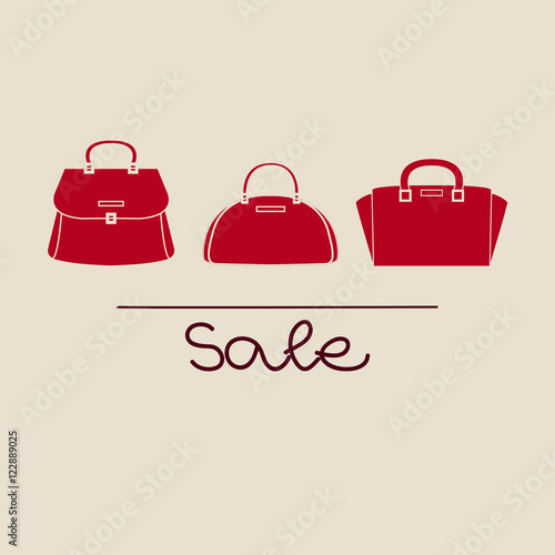 Vector illustration of fashion red handbag