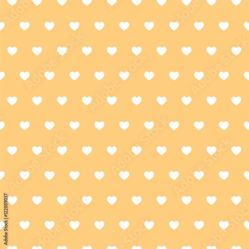 Seamless polka pattern with hearts. Vector