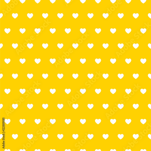 Seamless polka pattern with hearts. Vector