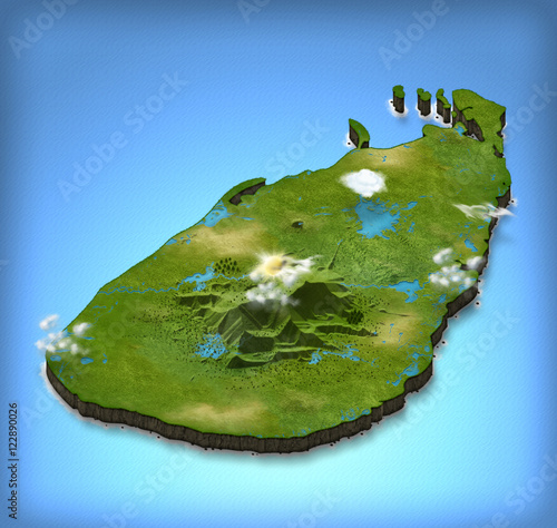 Sri Lanka map in 3D
