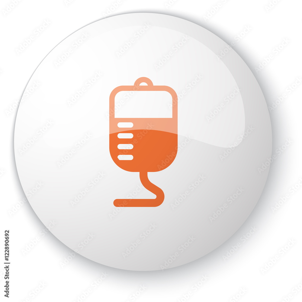 Glossy white web button with orange Transfusion icon on white ba Glossy white web button with orange Transfusion icon on white ba