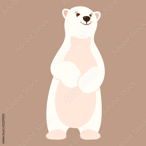 Polar bear young  vector illustration Flat