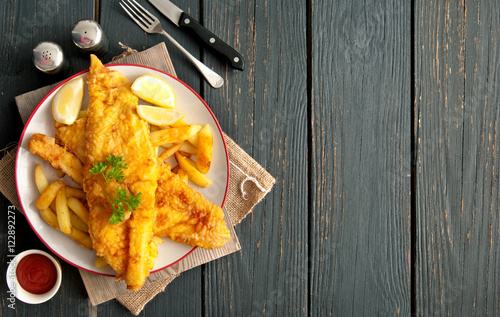 Fish and chips background