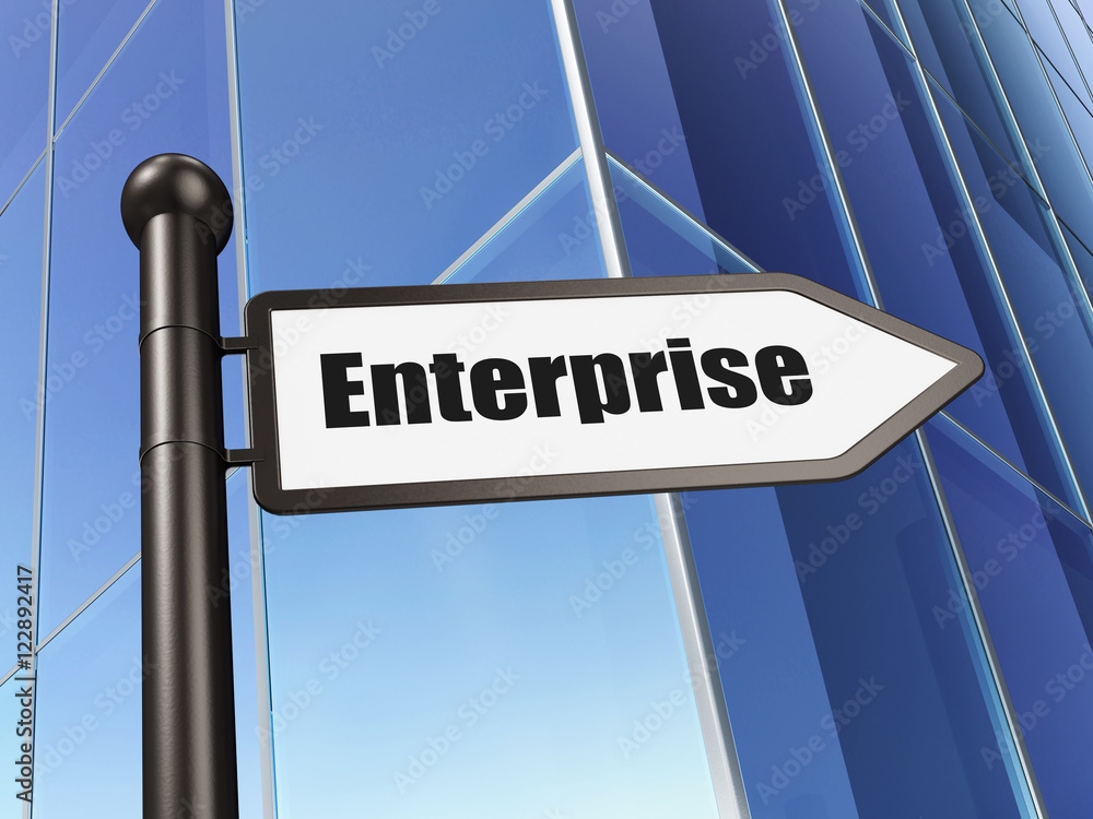 Business concept: sign Enterprise on Building background