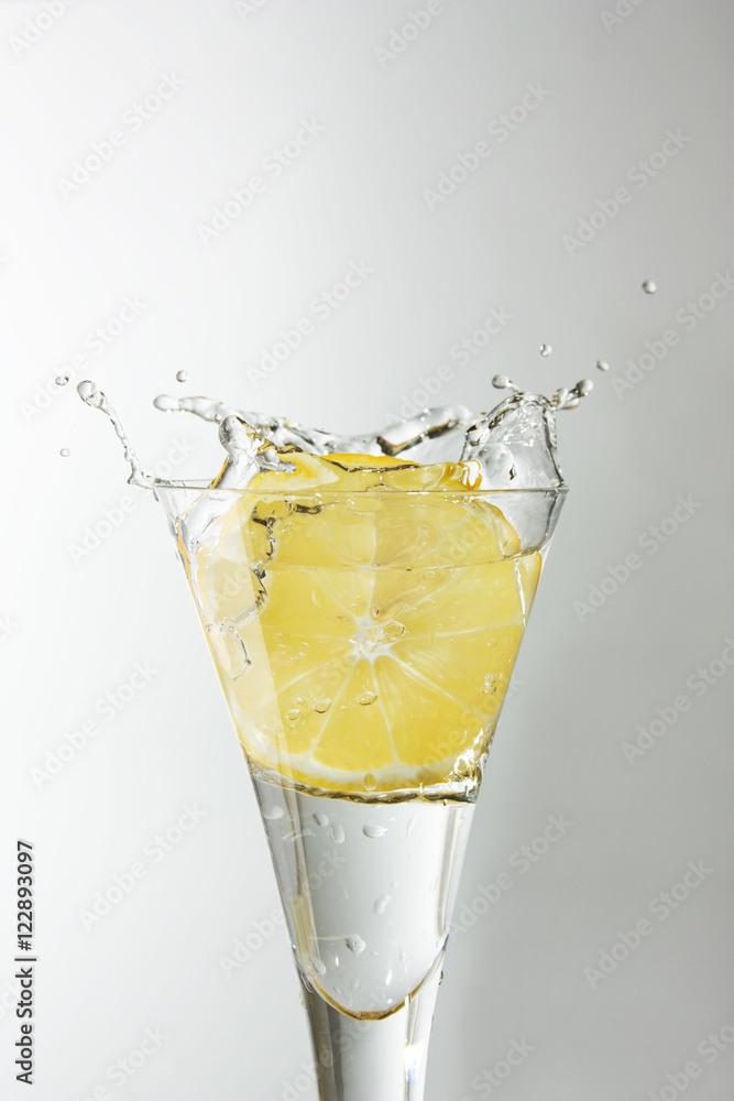 slice of lemon in a glass slice of lemon in a glass