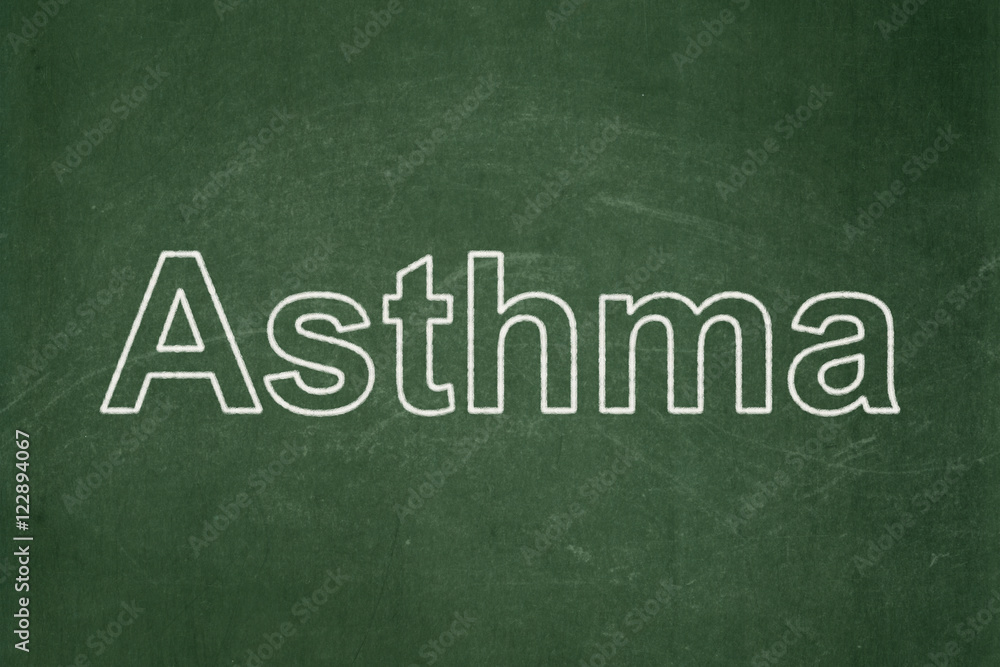 Fototapeta premium Medicine concept: Asthma on chalkboard background