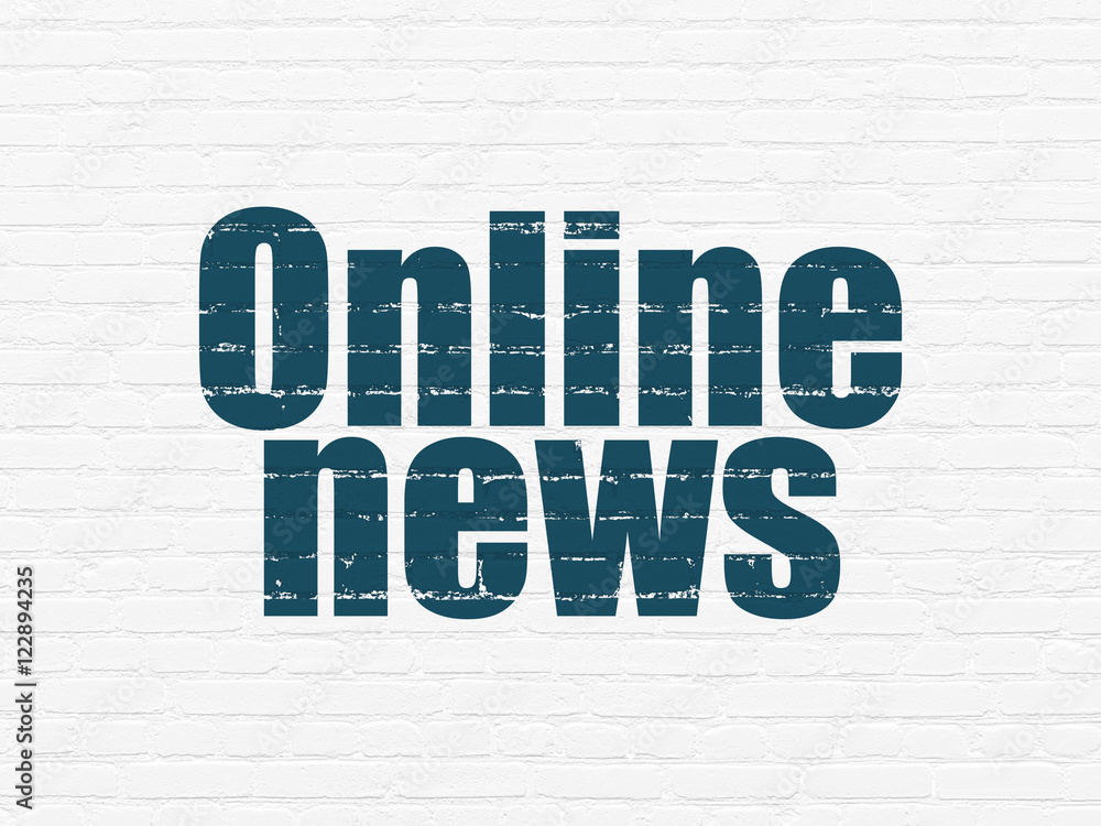 News concept: Online News on wall background News concept: Online News on wall background