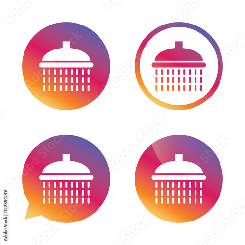 Shower sign icon. Douche with water drops symbol.