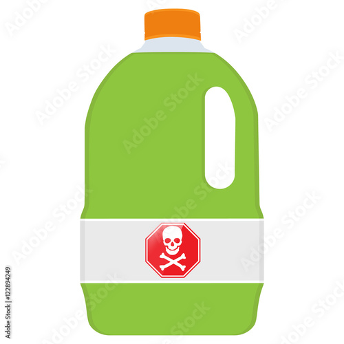 Bottle with skull symbol