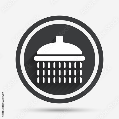 Shower sign icon. Douche with water drops symbol.