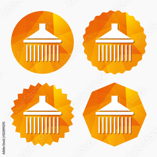 Shower sign icon. Douche with water drops symbol.