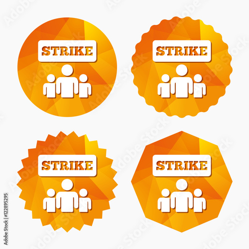 Strike sign icon. Group of people symbol.