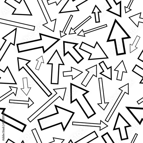 Arrows chaotic. Seamless vector pattern wallpaper