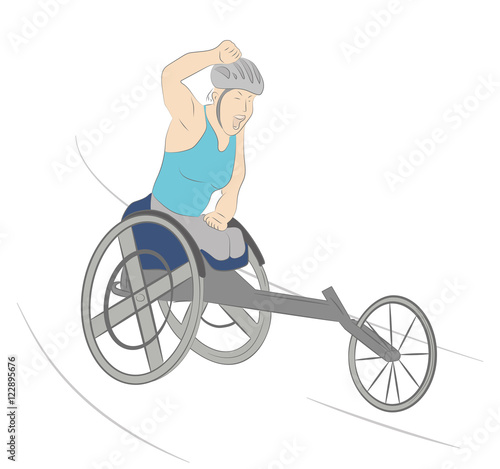 wheelchair athlete. the winner of the competition. vector illustration