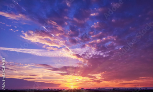 Beautiful autumn sunset and greatness of sky/Beautiful autumn sunset and greatness of sky