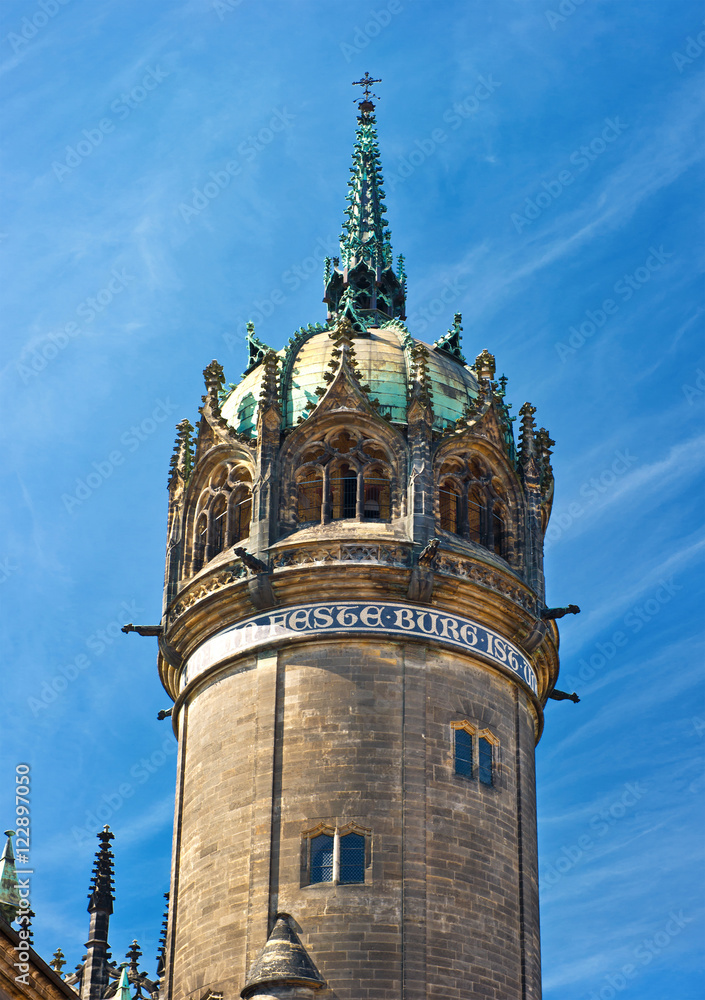 Fototapeta premium Tower of Palace Cathedral in Wittenberg