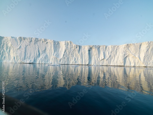 big glaciers are on the arctic ocean at Greenland